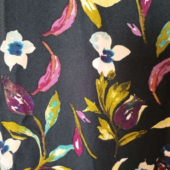 J Jill Navy Blue Floral 3/4 Sleeve Boat Neck Pullover Shift Dress Size M - Picture 6 of 11